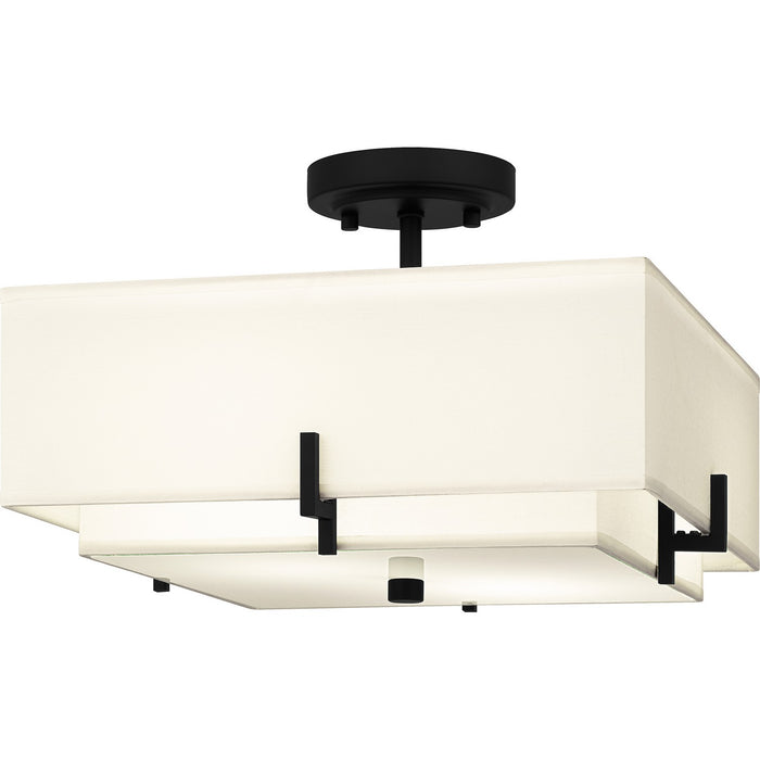 Quoizel QSF6178MBK Two Light Semi Flush Mount, Matte Black