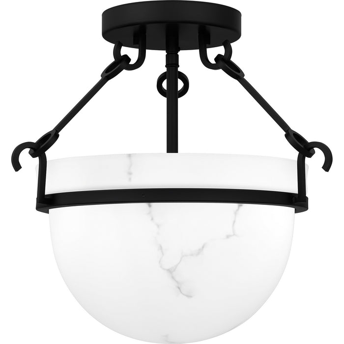 Quoizel QSF6185MBK Three Light Semi Flush Mount, Matte Black
