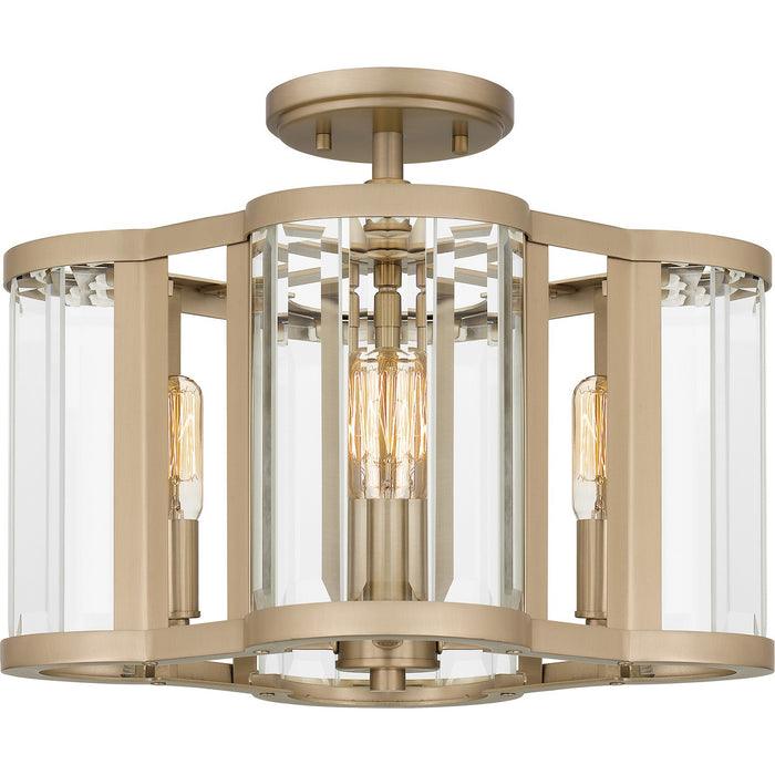 Quoizel QSF6193BGD Four Light Semi Flush Mount, Bronze Gold