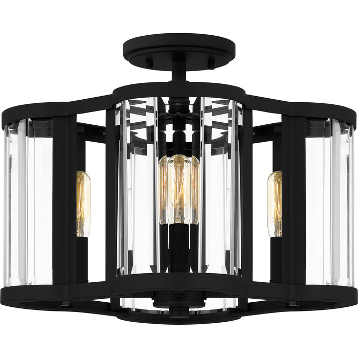 Quoizel QSF6193MBK Four Light Semi Flush Mount, Matte Black