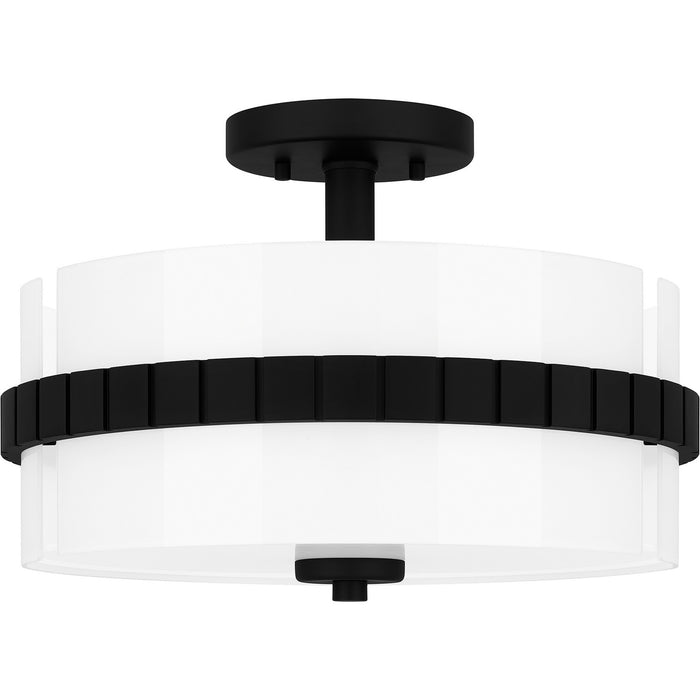 Quoizel QSF6195MBK Two Light Semi Flush Mount, Matte Black
