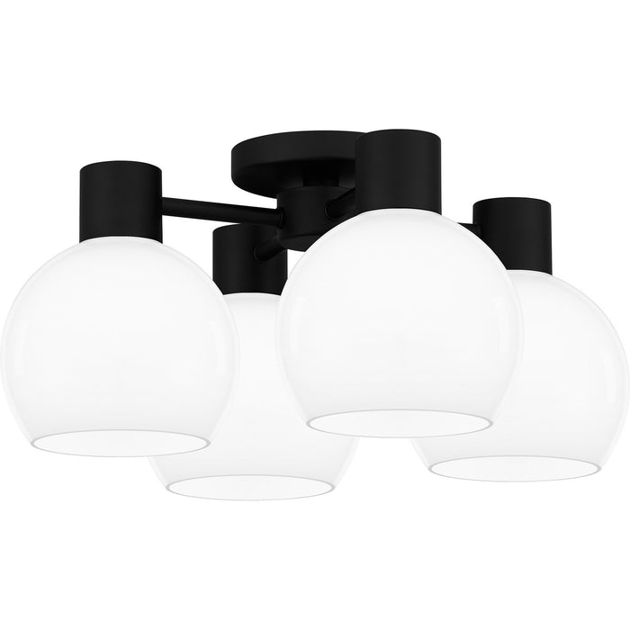 Quoizel QSF6199MBK Four Light Semi Flush Mount, Matte Black