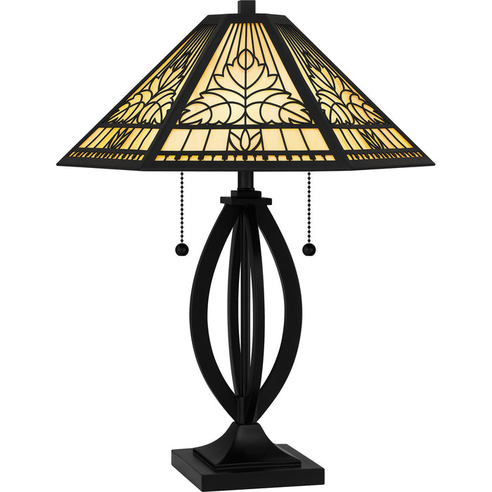 Quoizel TF6151MBK Two Light Table Lamp, Matte Black