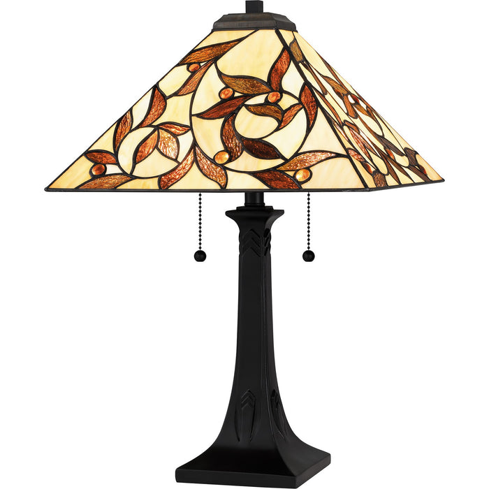 Quoizel TF6154MBK Two Light Table Lamp, Matte Black