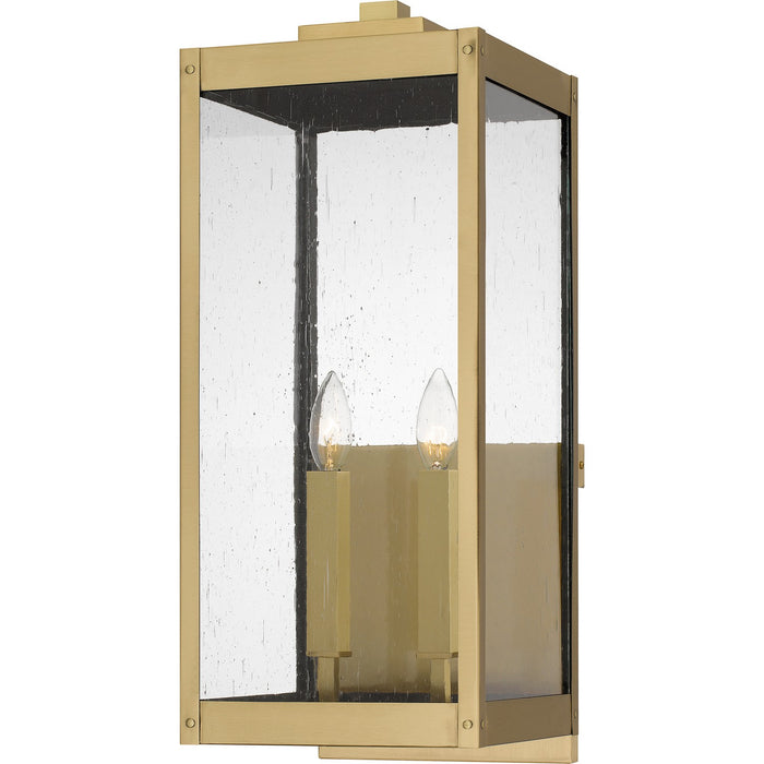 Quoizel WVR8409A Two Light Outdoor Wall Mount, Antique Brass