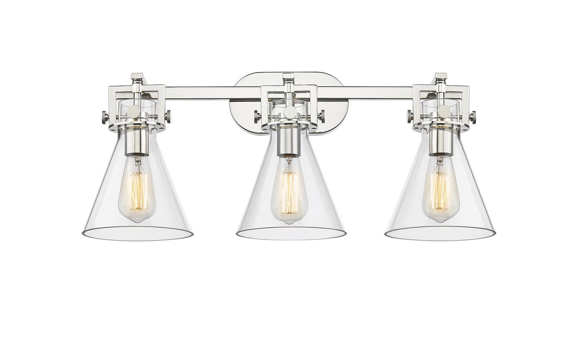 Innovations 411-3W-PN-G411-7CL Three Light Bath Vanity, Polished Nickel