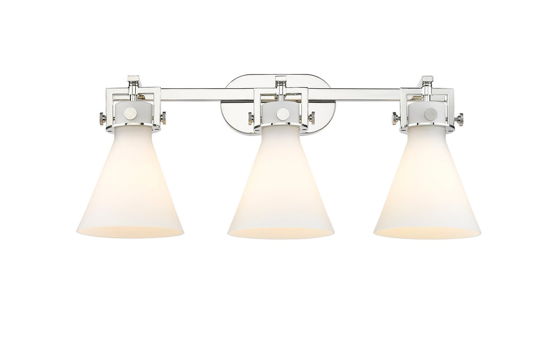 Innovations 411-3W-PN-G411-7WH Three Light Bath Vanity, Polished Nickel