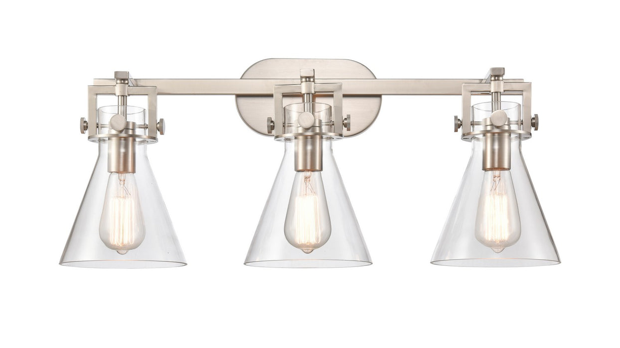 Innovations 411-3W-SN-G411-7CL Three Light Bath Vanity, Satin Nickel
