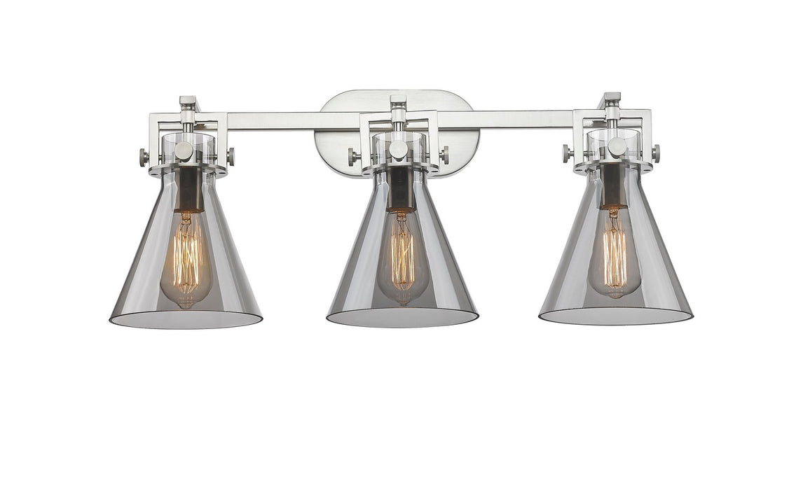 Innovations 411-3W-SN-G411-7SM Three Light Bath Vanity, Brushed Satin Nickel