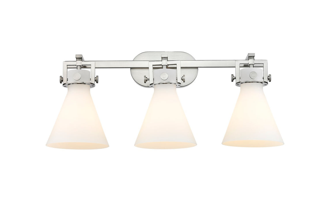 Innovations 411-3W-SN-G411-7WH Three Light Bath Vanity, Brushed Satin Nickel