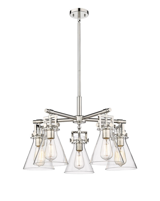 Innovations 411-5CR-PN-G411-7CL Five Light Chandelier, Polished Nickel