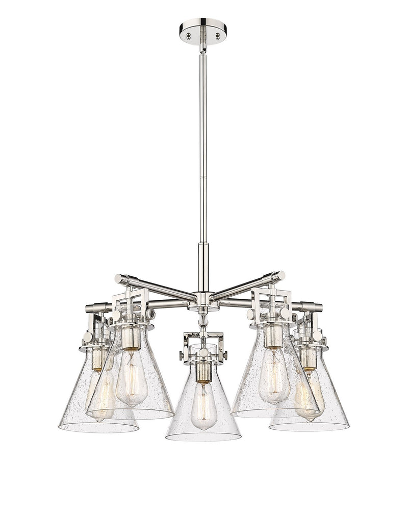 Innovations 411-5CR-PN-G411-7SDY Five Light Chandelier, Polished Nickel