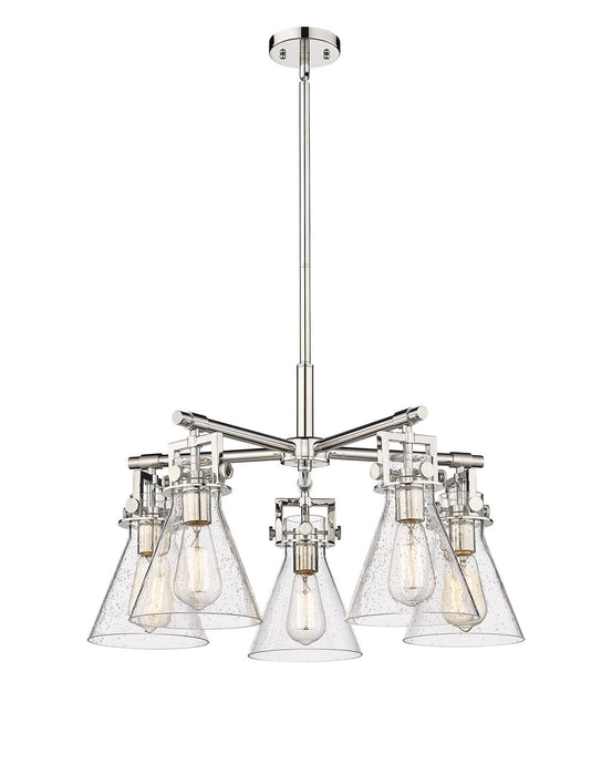 Innovations 411-5CR-PN-G411-7SDY Five Light Chandelier, Polished Nickel