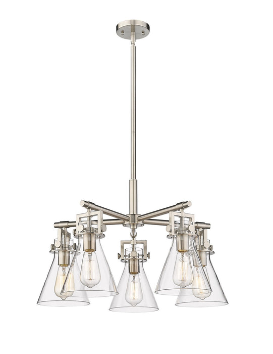 Innovations 411-5CR-SN-G411-7CL Five Light Chandelier, Satin Nickel
