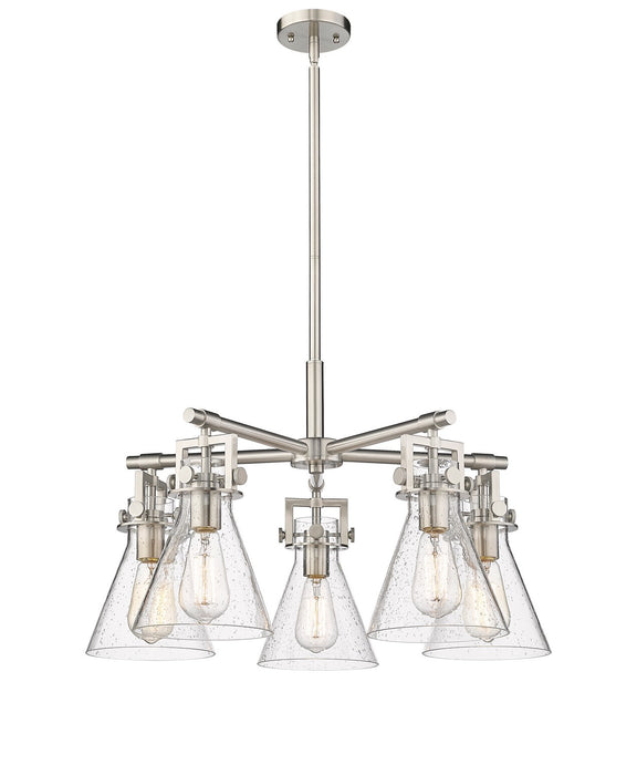 Innovations 411-5CR-SN-G411-7SDY Five Light Chandelier, Satin Nickel