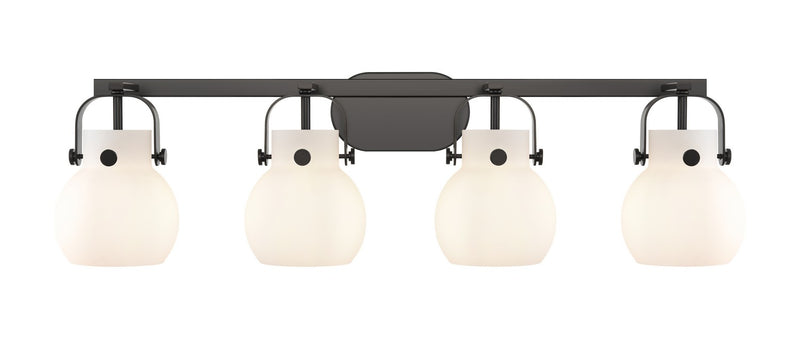 Innovations 423-4W-BK-G410-6WH LED Bath Vanity, Matte Black