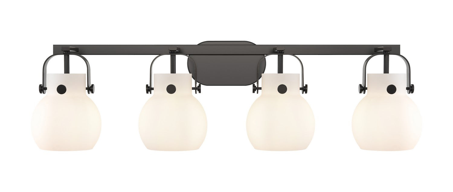 Innovations 423-4W-BK-G410-6WH LED Bath Vanity, Matte Black