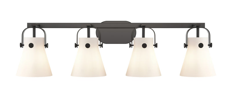Innovations 423-4W-BK-G411-6WH LED Bath Vanity, Matte Black