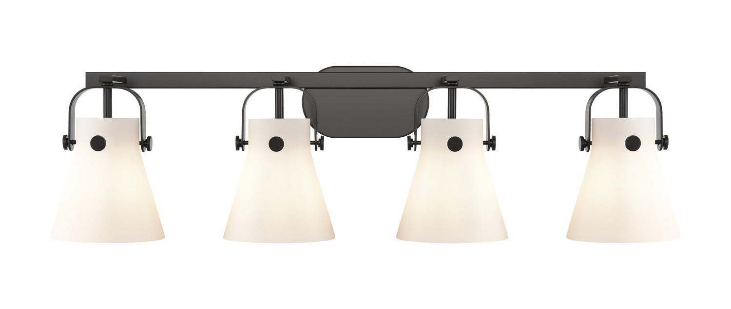 Innovations 423-4W-BK-G411-6WH LED Bath Vanity, Matte Black