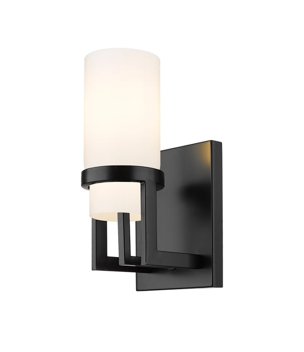 Innovations 426-1W-BK-G426-8WH LED Wall Sconce, Matte Black