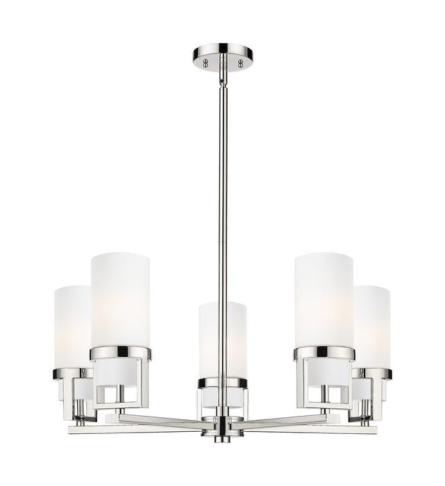 Innovations 426-5CR-PN-G426-8WH LED Chandelier, Polished Nickel