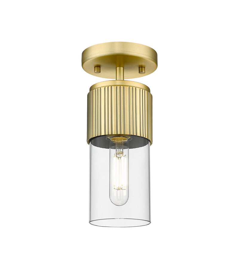 Innovations 428-1F-BB-G428-7CL LED Flush Mount, Brushed Brass