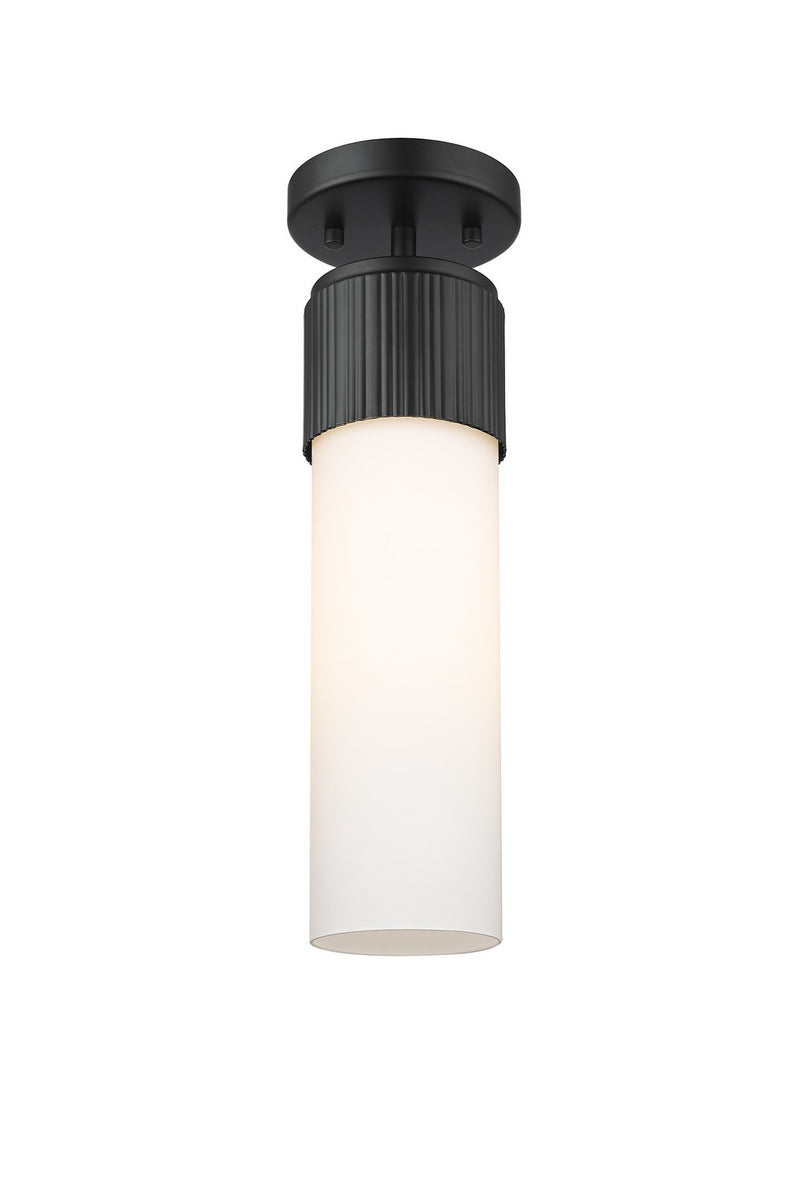 Innovations 428-1F-BK-G428-12WH LED Flush Mount, Matte Black