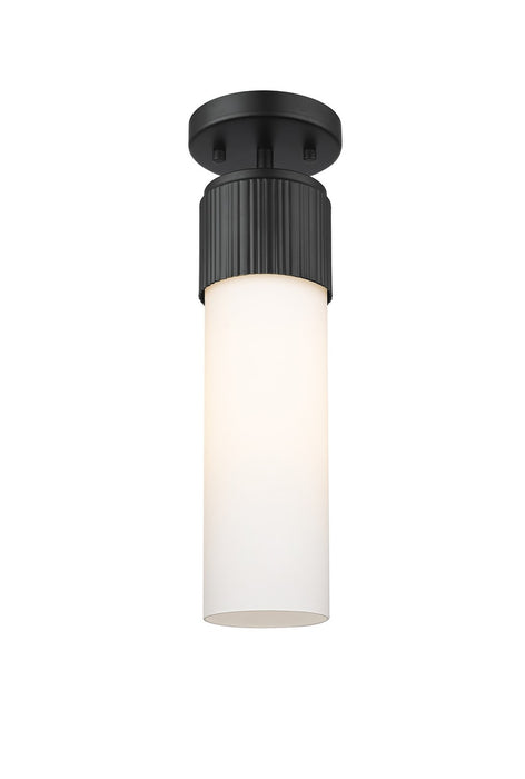 Innovations 428-1F-BK-G428-12WH LED Flush Mount, Matte Black