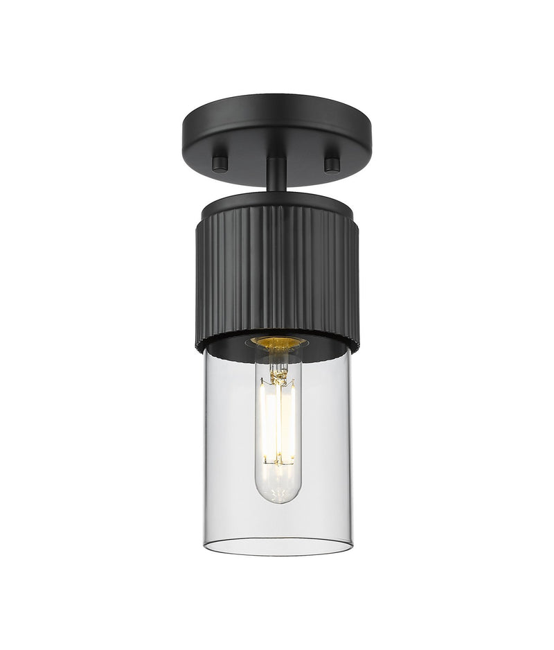 Innovations 428-1F-BK-G428-7CL LED Flush Mount, Matte Black