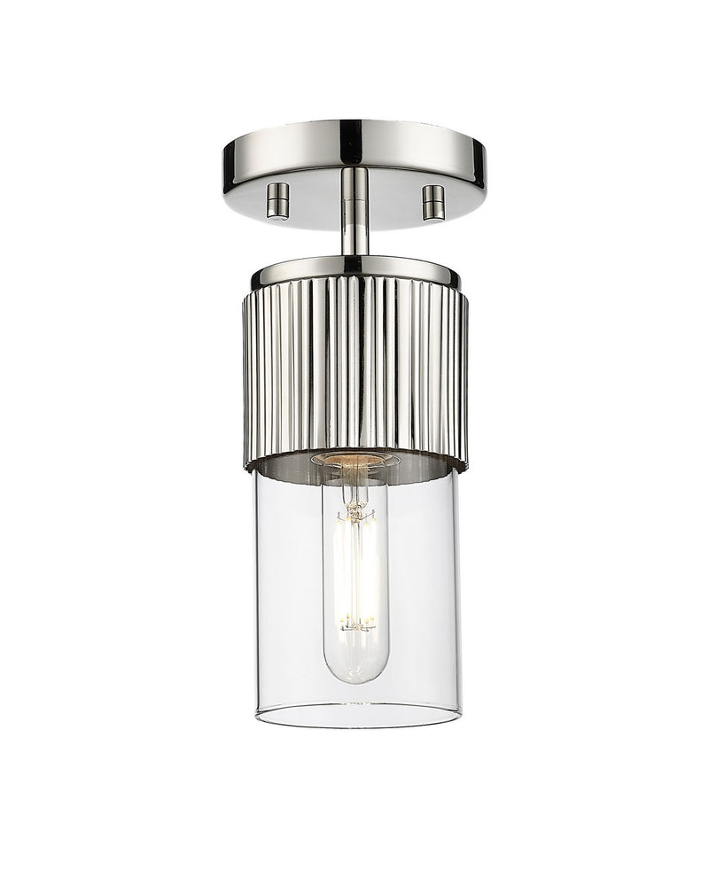 Innovations 428-1F-PN-G428-7CL LED Flush Mount, Polished Nickel