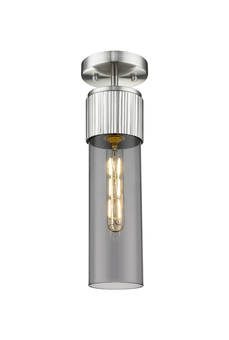 Innovations 428-1F-SN-G428-12SM LED Flush Mount, Satin Nickel