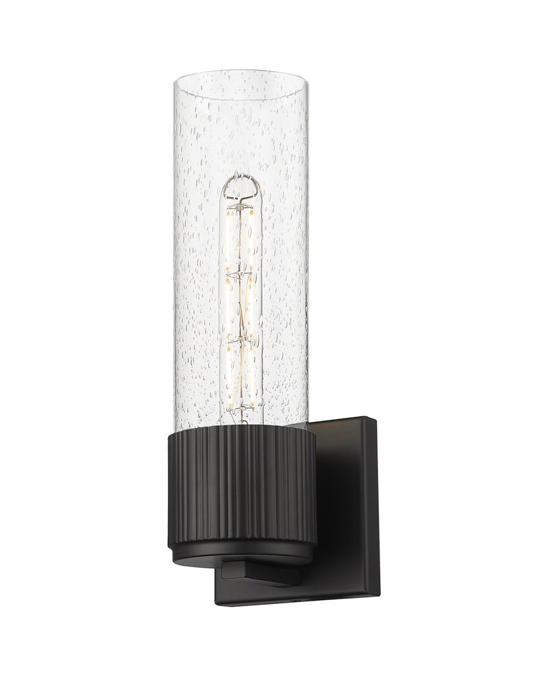 Innovations 428-1W-BK-G428-12SDY LED Wall Sconce, Matte Black