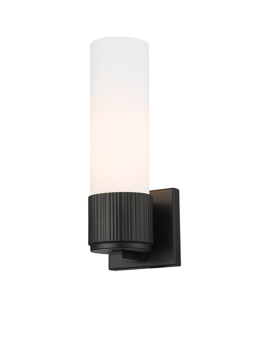 Innovations 428-1W-BK-G428-12WH LED Wall Sconce, Matte Black
