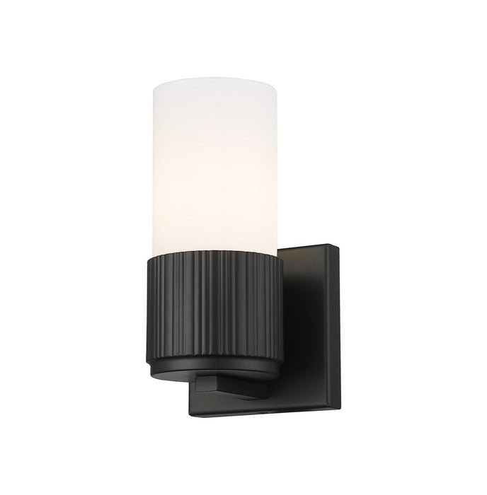 Innovations 428-1W-BK-G428-7WH LED Wall Sconce, Matte Black