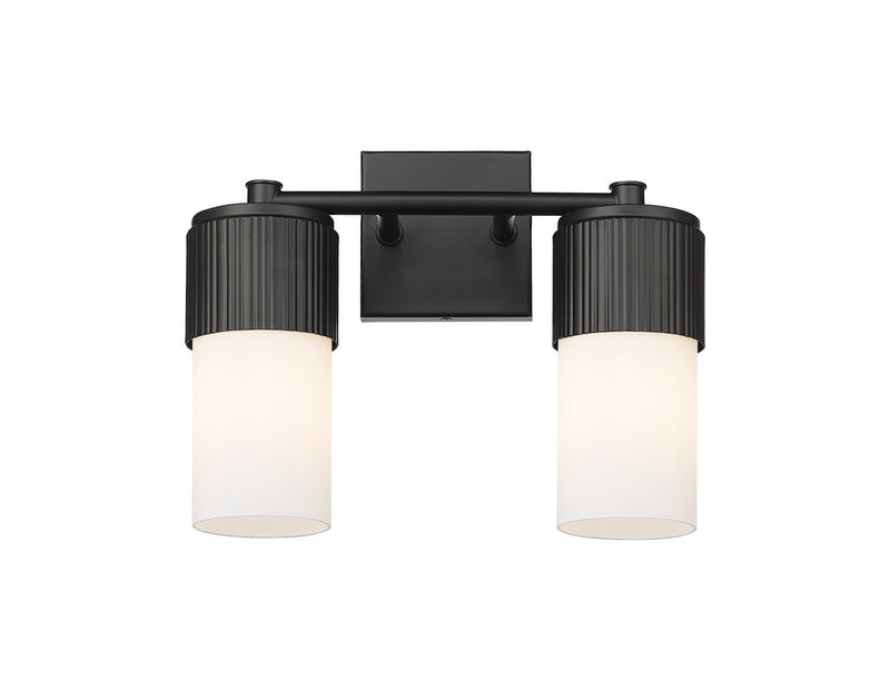Innovations 428-2W-BK-G428-7WH LED Bath Vanity, Matte Black