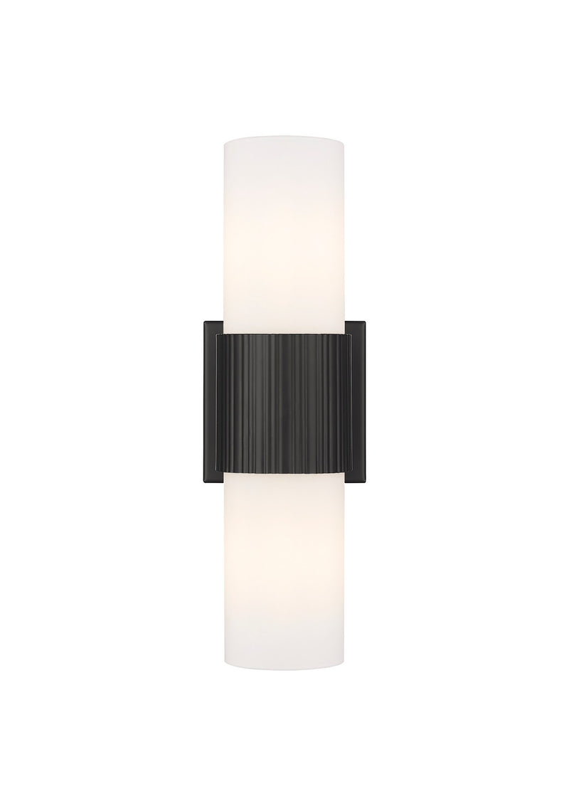 Innovations 428-2WL-BK-G428-7WH LED Bath Vanity, Matte Black