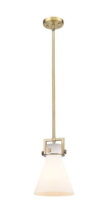 Innovations 411-1SS-BB-G411-8WH One Light Pendant, Brushed Brass