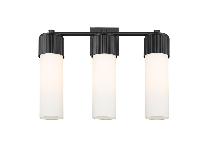Innovations 428-3W-BK-G428-12WH LED Bath Vanity, Matte Black