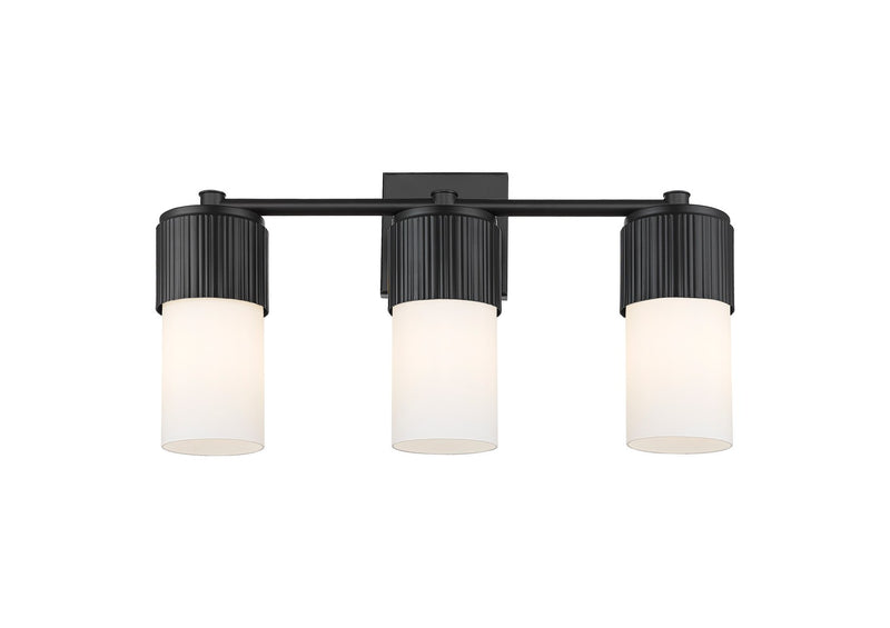 Innovations 428-3W-BK-G428-7WH LED Bath Vanity, Matte Black