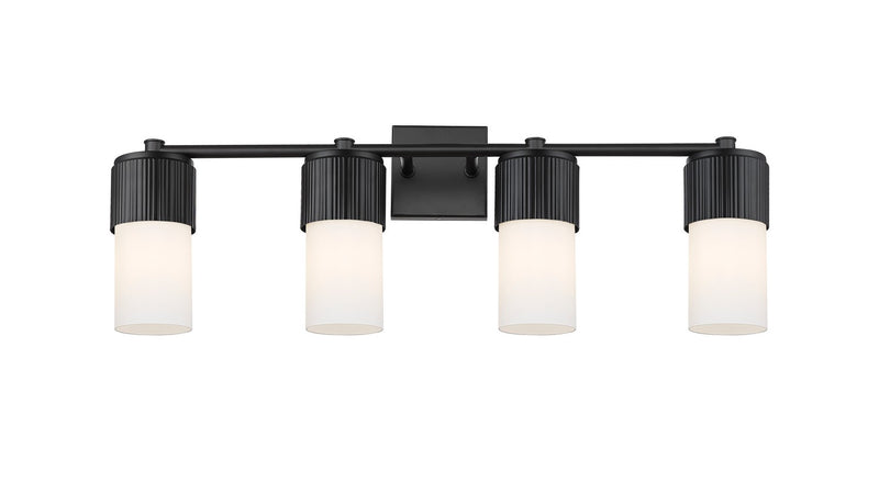 Innovations 428-4W-BK-G428-7WH LED Bath Vanity, Matte Black
