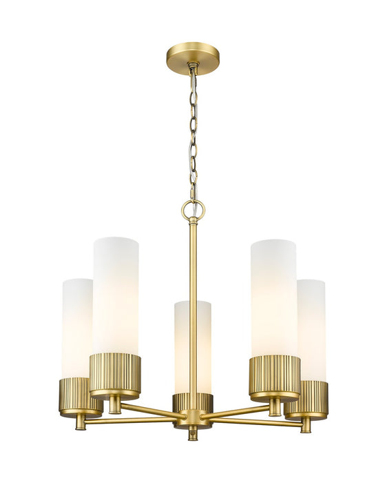 Innovations 428-5CR-BB-G428-12WH LED Chandelier, Brushed Brass