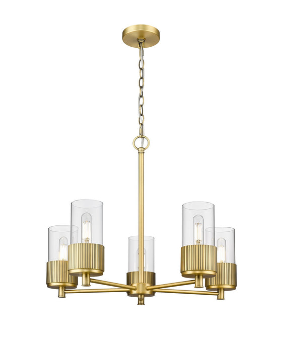 Innovations 428-5CR-BB-G428-7CL LED Chandelier, Brushed Brass