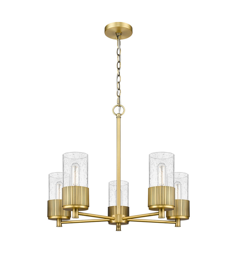 Innovations 428-5CR-BB-G428-7SDY LED Chandelier, Brushed Brass