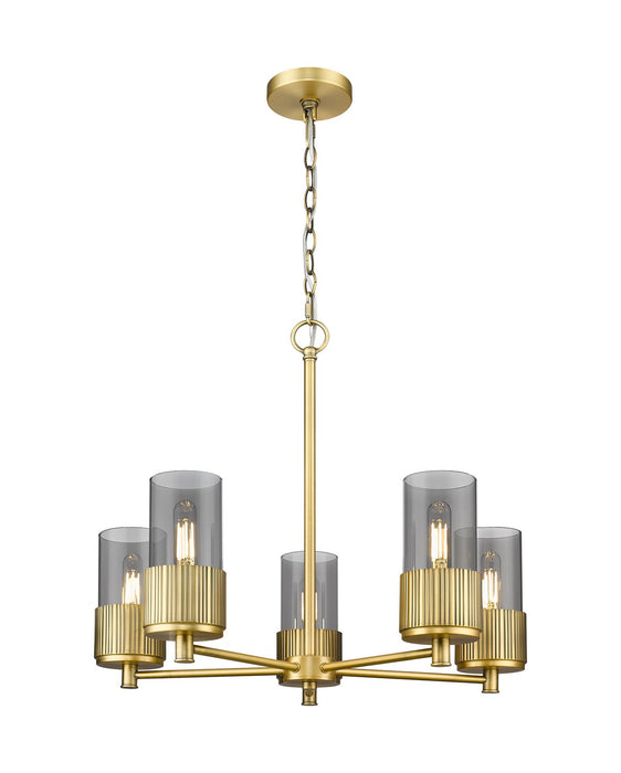 Innovations 428-5CR-BB-G428-7SM LED Chandelier, Brushed Brass