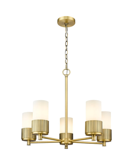 Innovations 428-5CR-BB-G428-7WH LED Chandelier, Brushed Brass