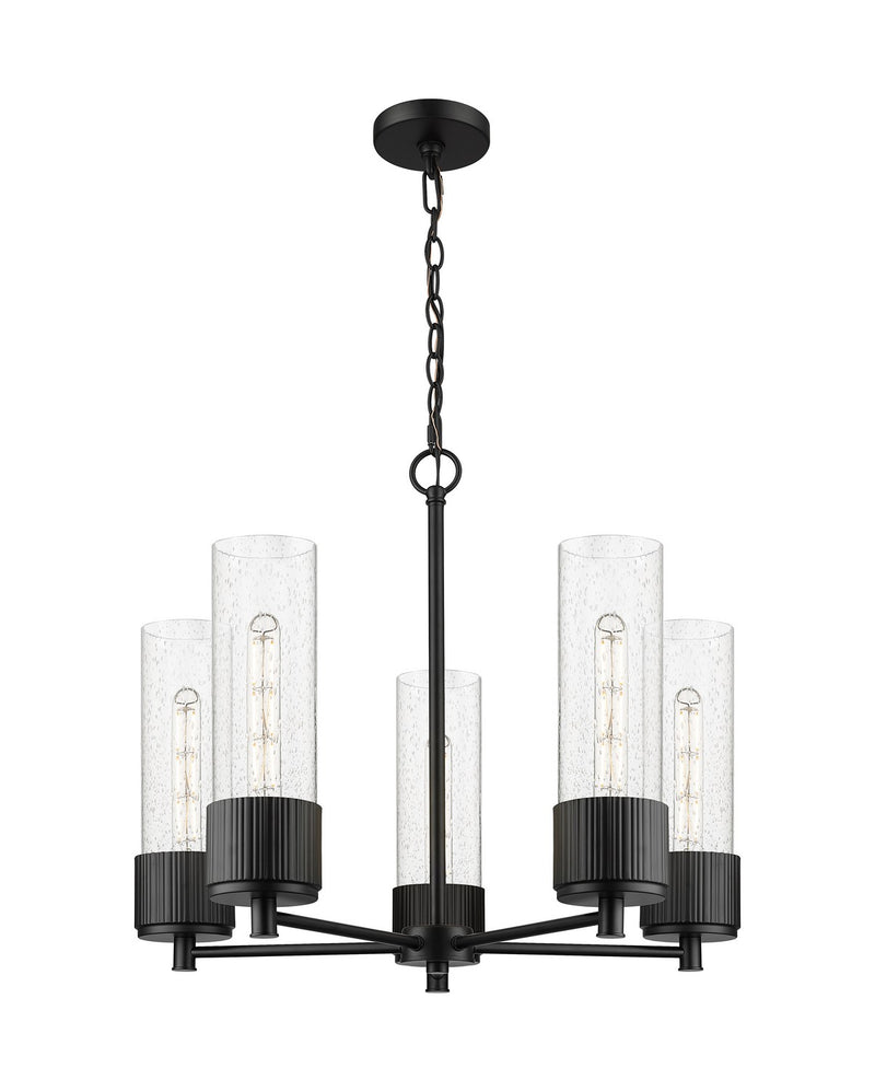 Innovations 428-5CR-BK-G428-12SDY LED Chandelier, Matte Black