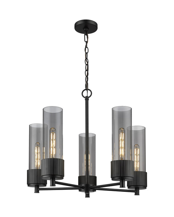 Innovations 428-5CR-BK-G428-12SM LED Chandelier, Matte Black