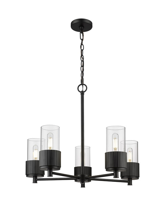 Innovations 428-5CR-BK-G428-7CL LED Chandelier, Matte Black
