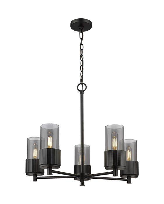 Innovations 428-5CR-BK-G428-7SM LED Chandelier, Matte Black