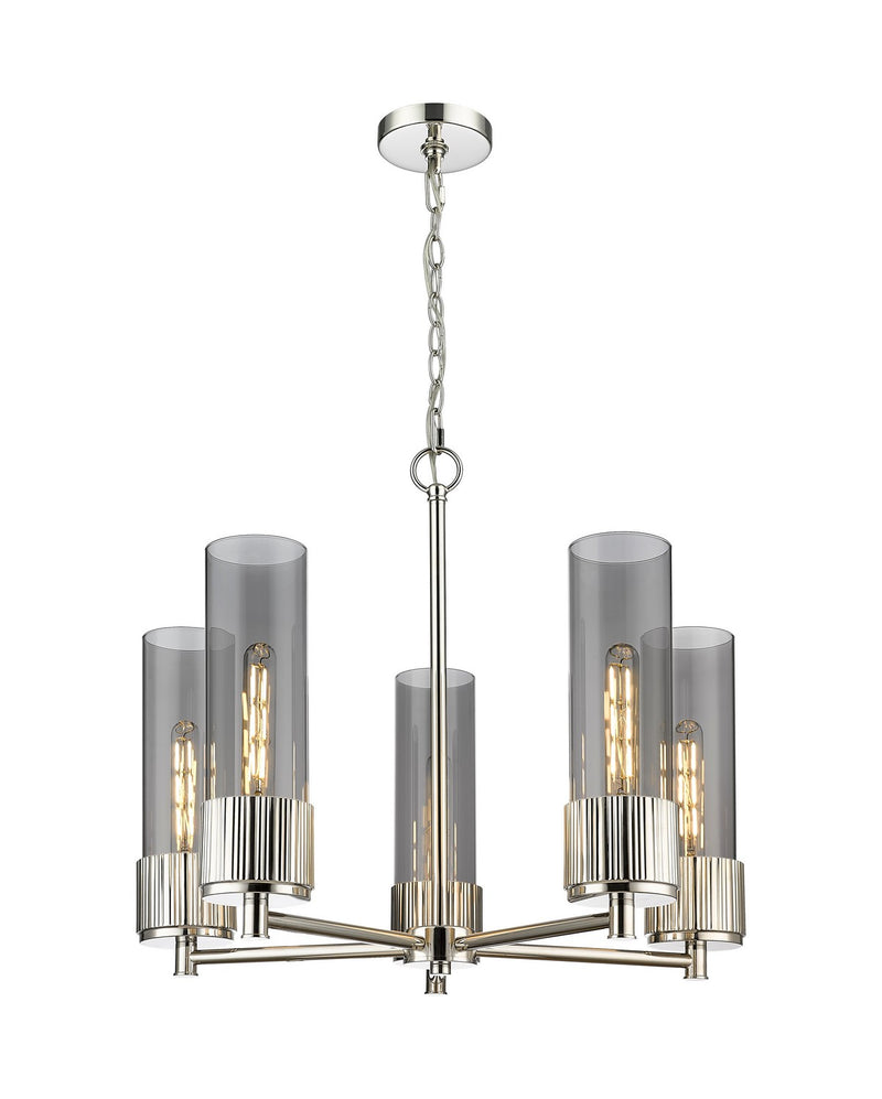 Innovations 428-5CR-PN-G428-12SM LED Chandelier, Polished Nickel